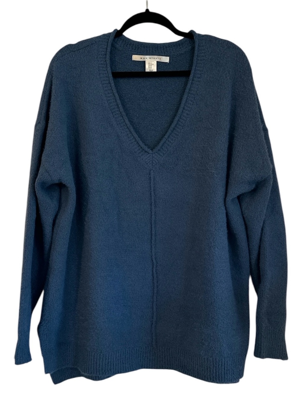 Max Studio | Denim Blue V-Neck Sweater | Size XL